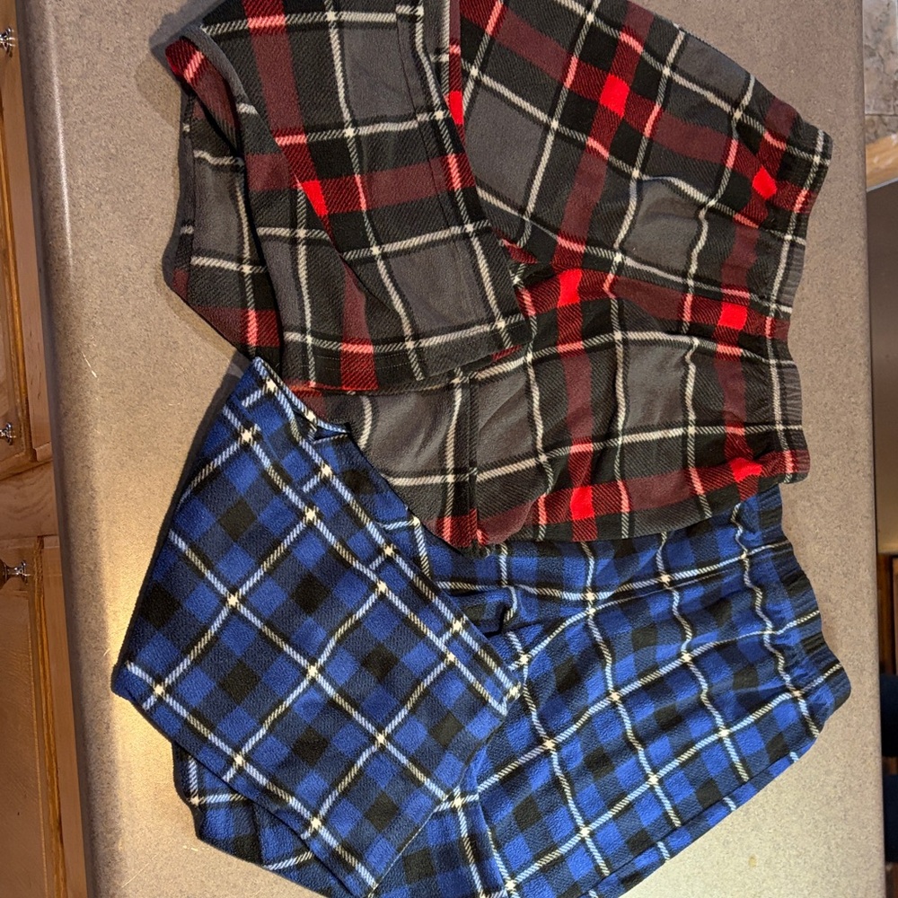Plaid Pajamas Duo in Red and Blue